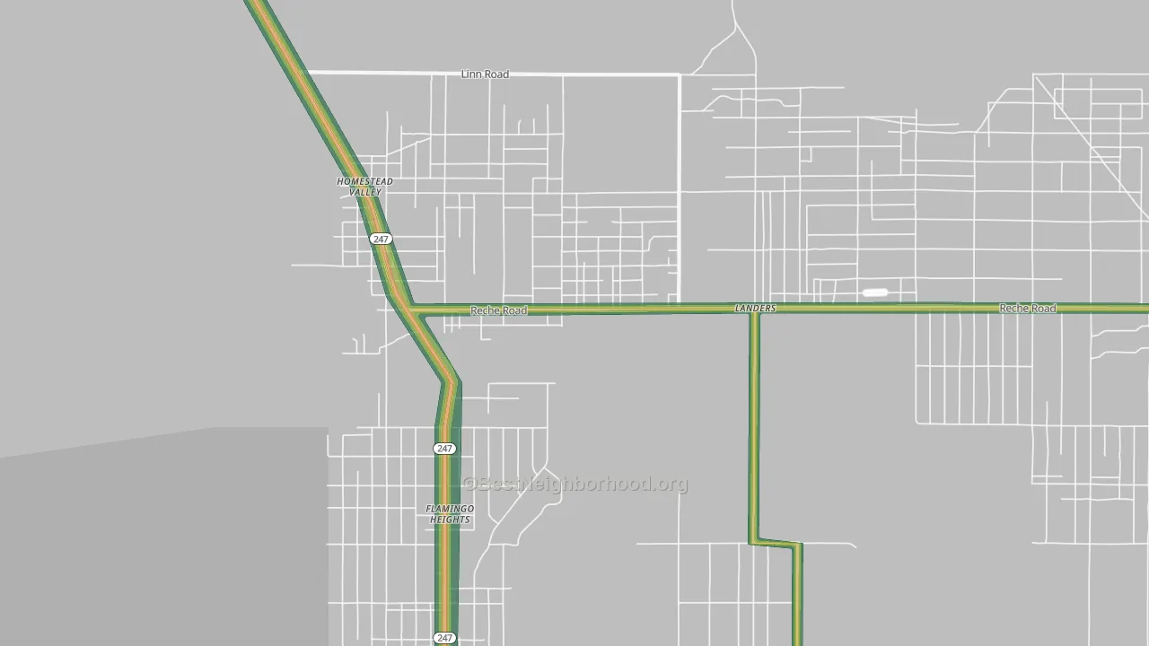 Homestead Valley, CA Map of Noise Levels in Homestead Valley