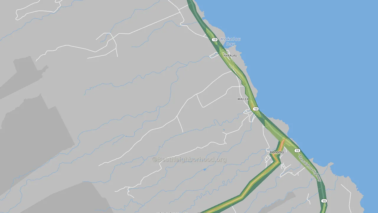 Honaunau, HI Map of Noise Levels in Honaunau