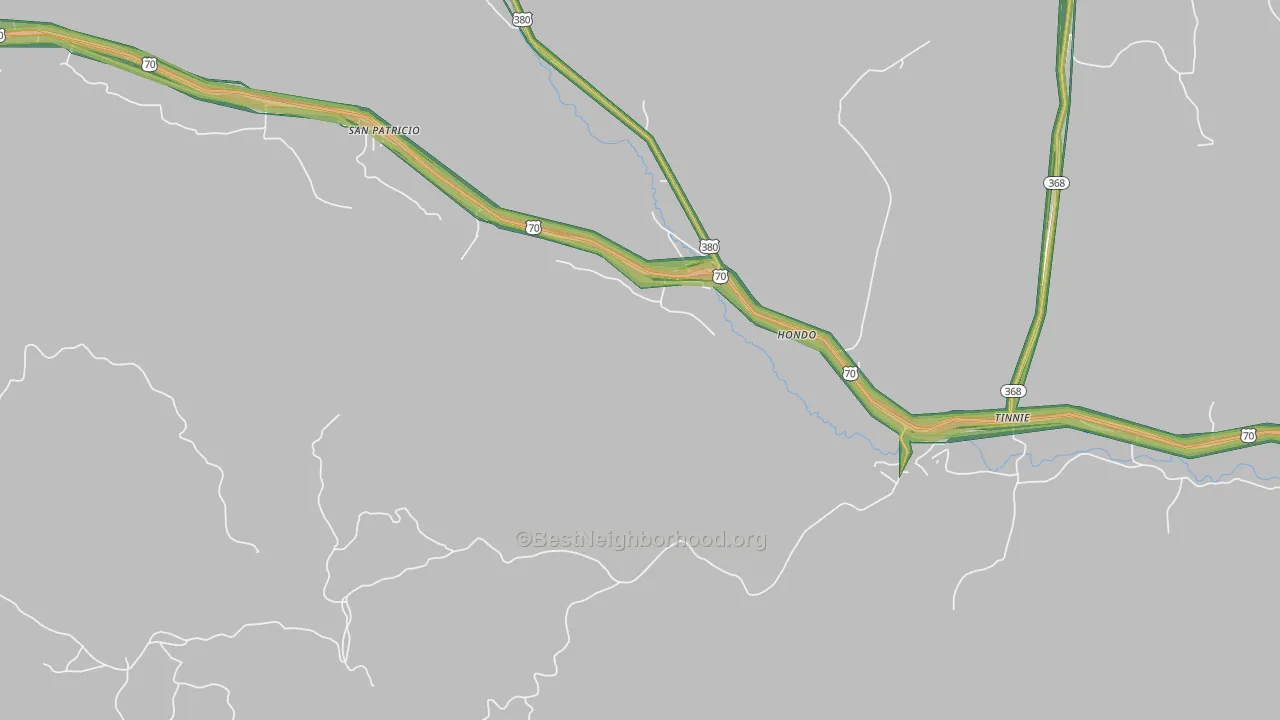 Hondo, NM Map of Noise Levels in Hondo