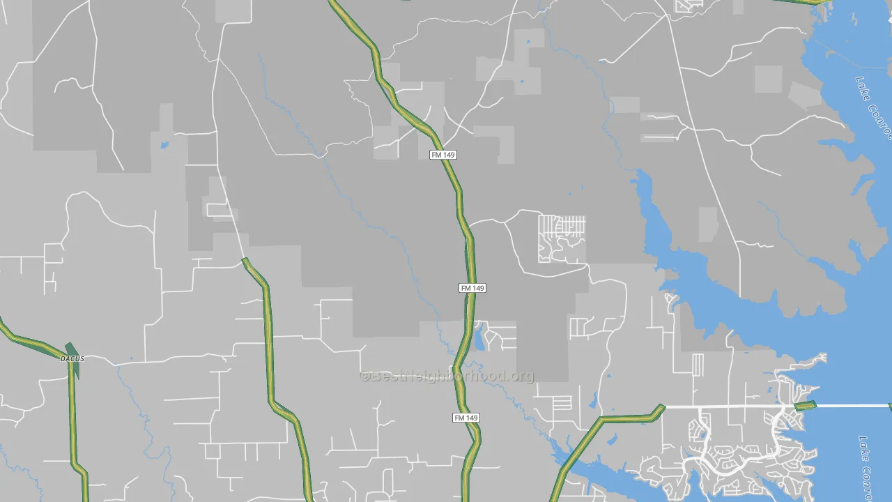 Honea, TX Map of Noise Levels in Honea