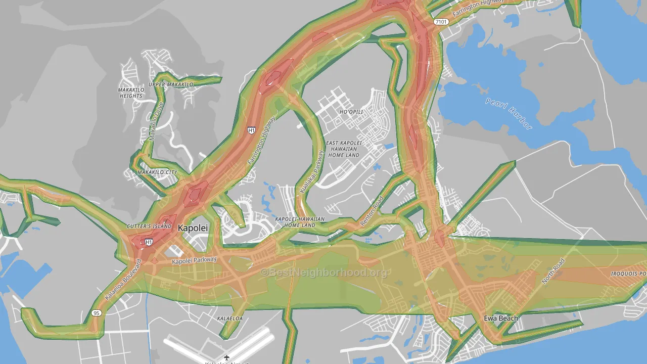 Honouliuli, HI Map of Noise Levels in Honouliuli