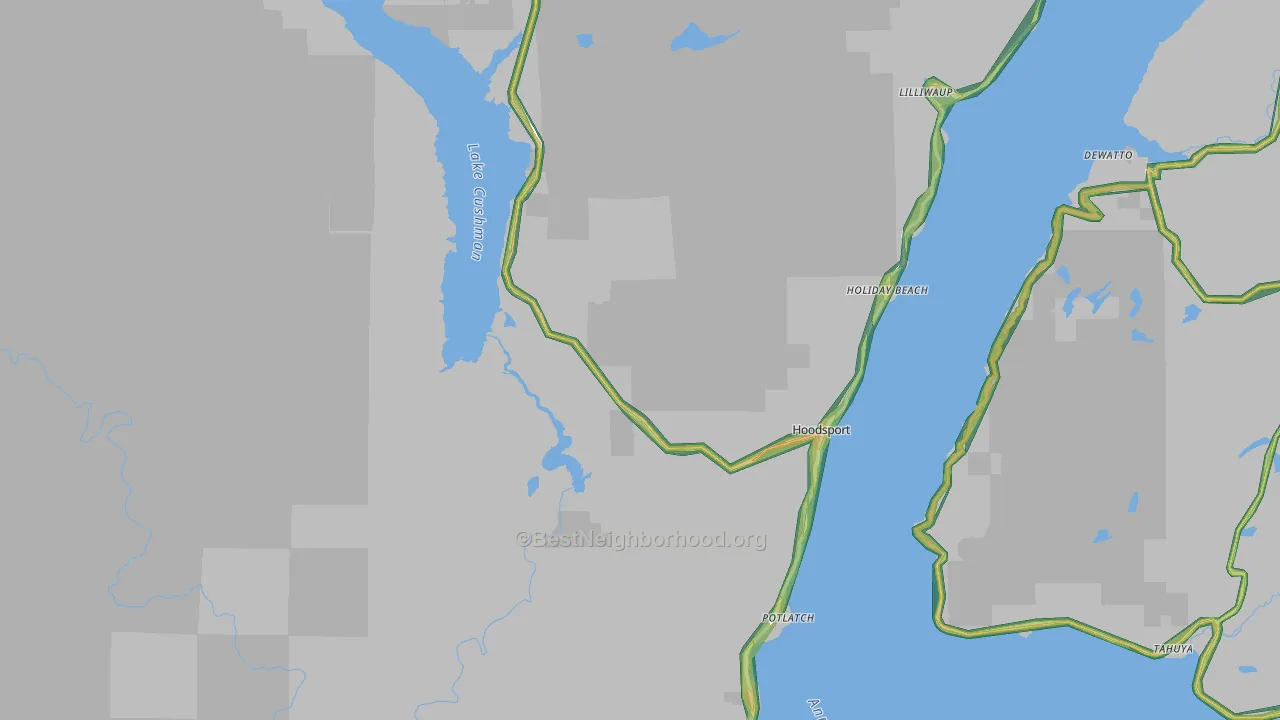 Hoodsport, WA Map of Noise Levels in Hoodsport
