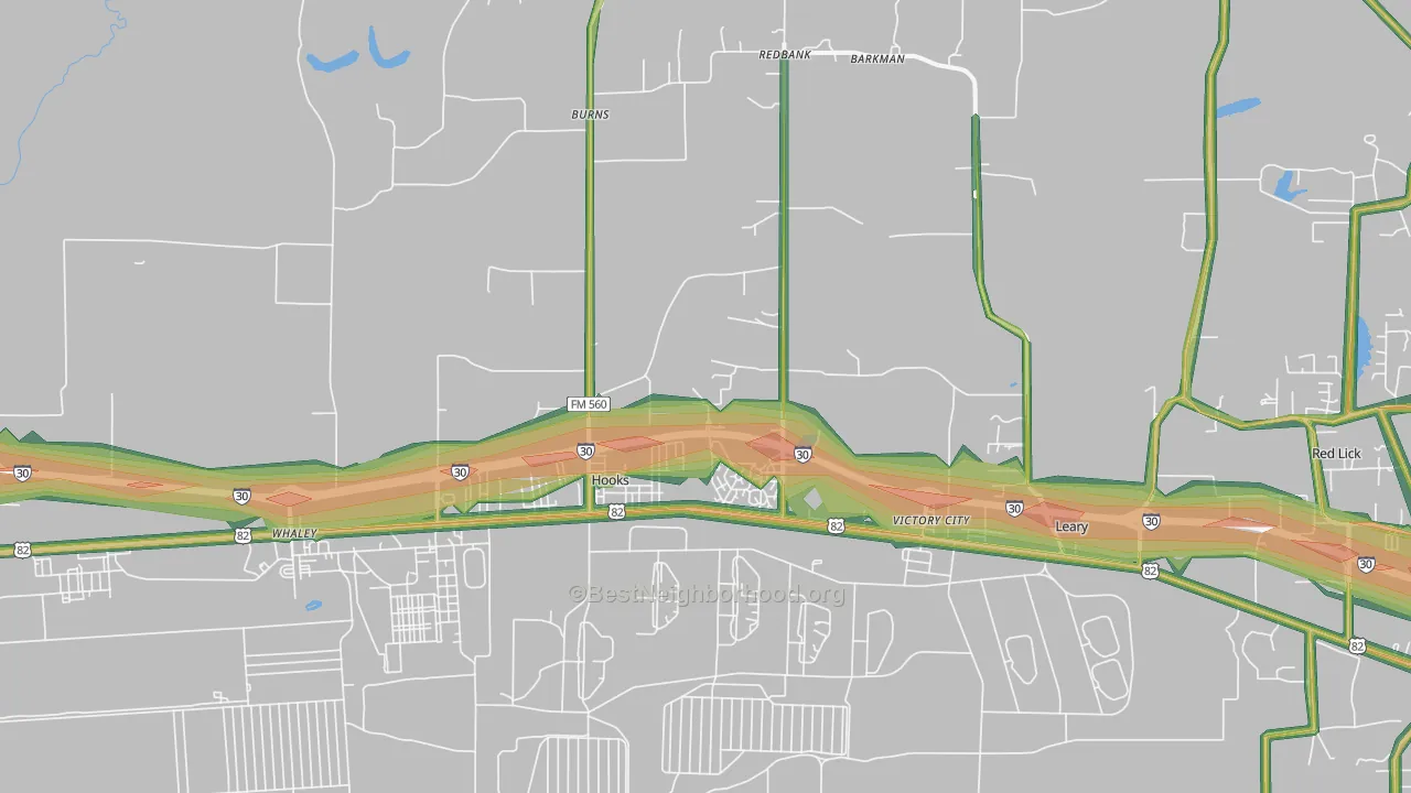 Hooks, TX Map of Noise Levels in Hooks
