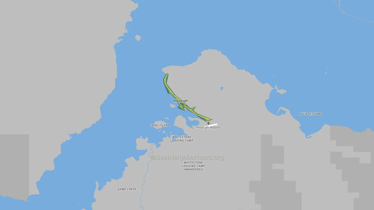 Hoonah, AK Map of Noise Levels in Hoonah