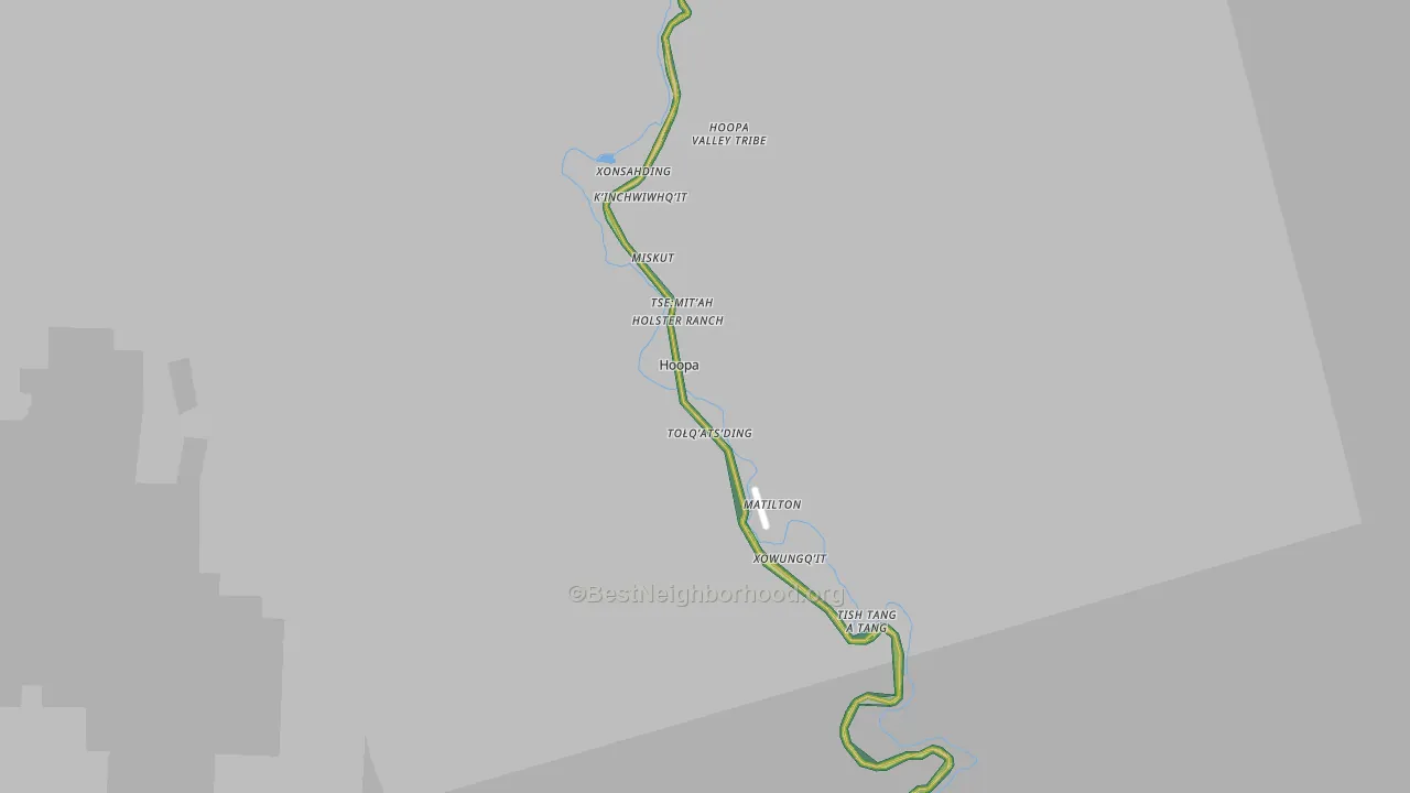 Hoopa, CA Map of Noise Levels in Hoopa