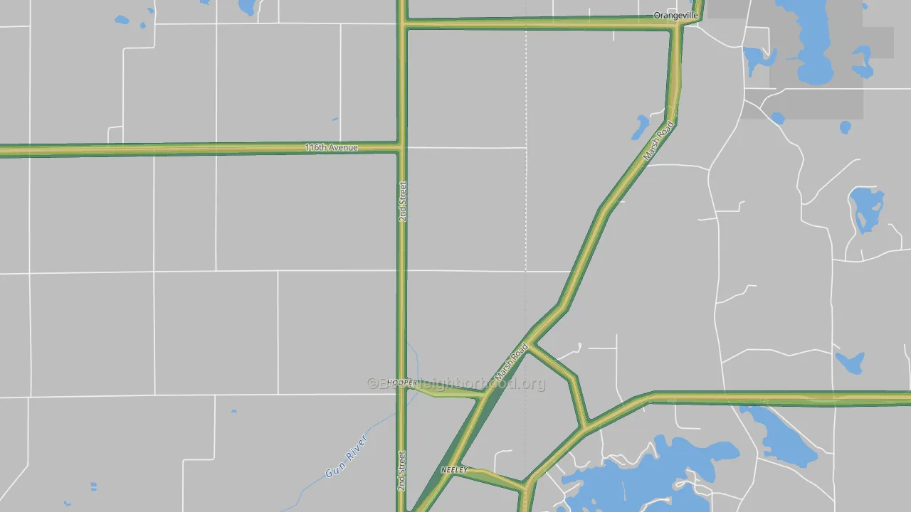 Hooper, MI Map of Noise Levels in Hooper
