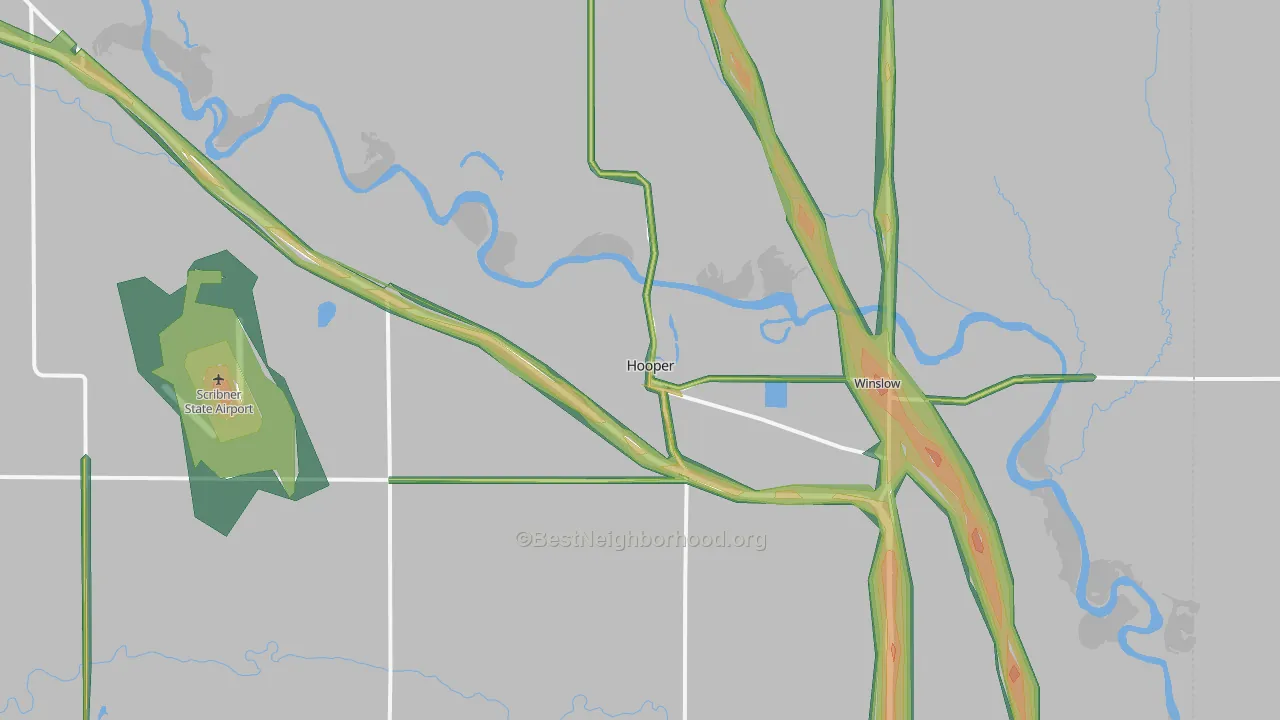 Hooper, NE Map of Noise Levels in Hooper