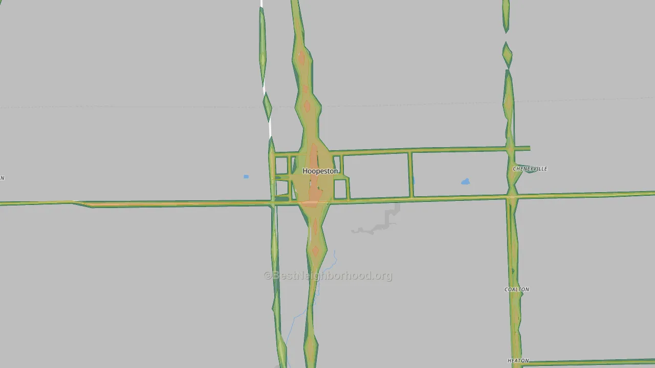 Hoopeston, IL Map of Noise Levels in Hoopeston