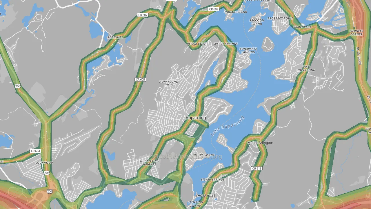 Hopatcong, NJ Map of Noise Levels in Hopatcong