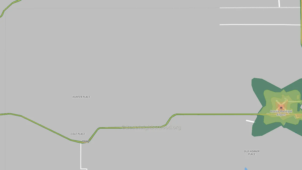 Hope, NM Map of Noise Levels in Hope