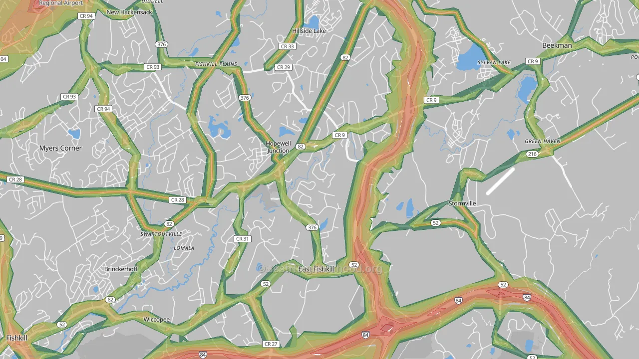 Hopewell Junction, NY Map of Noise Levels in Hopewell Junction