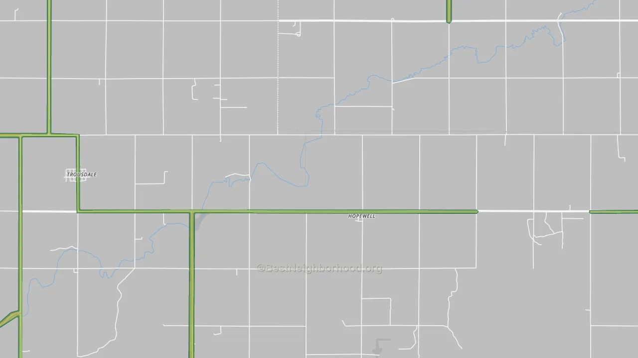 Hopewell, KS Map of Noise Levels in Hopewell