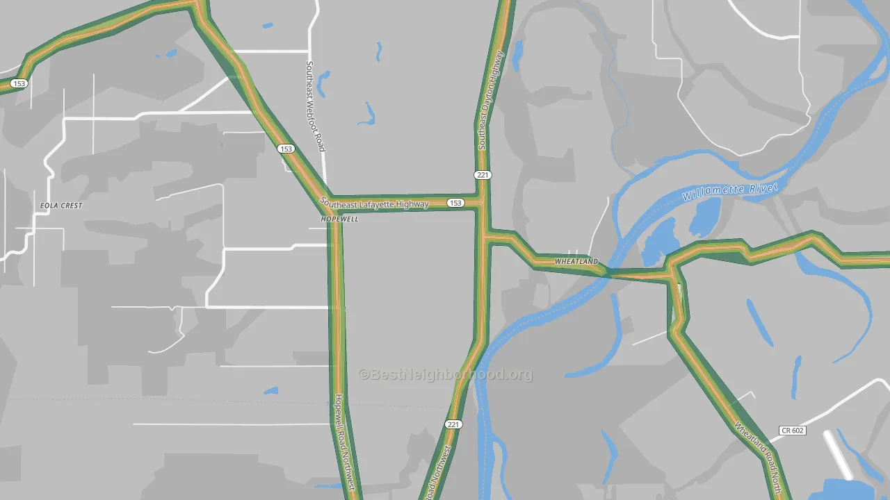 Hopewell, OR Map of Noise Levels in Hopewell