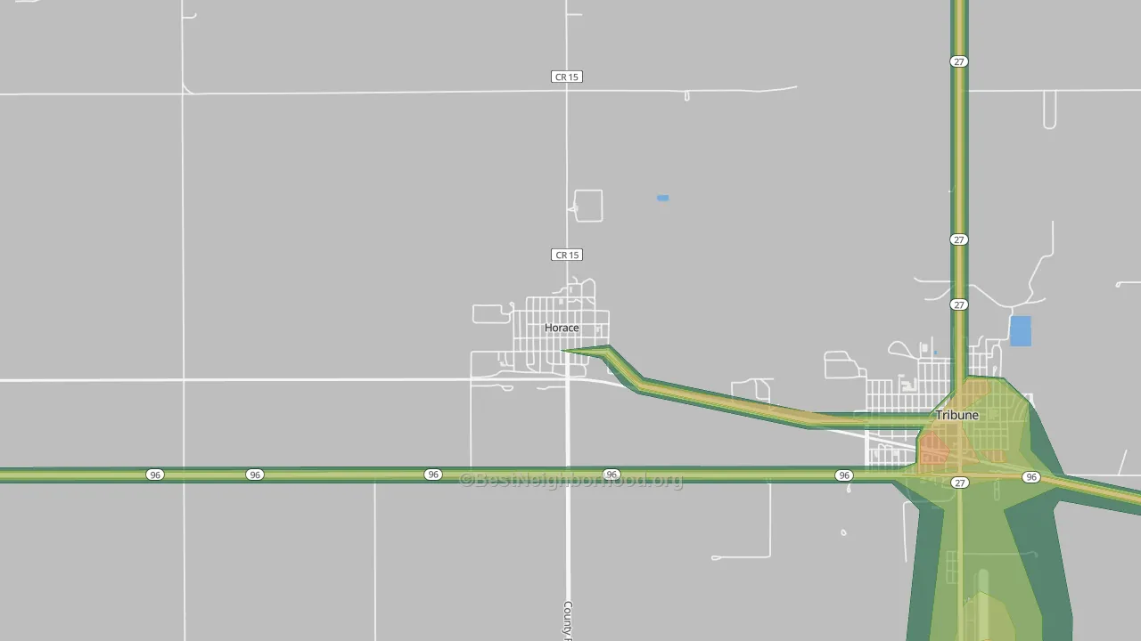 Horace, KS Map of Noise Levels in Horace