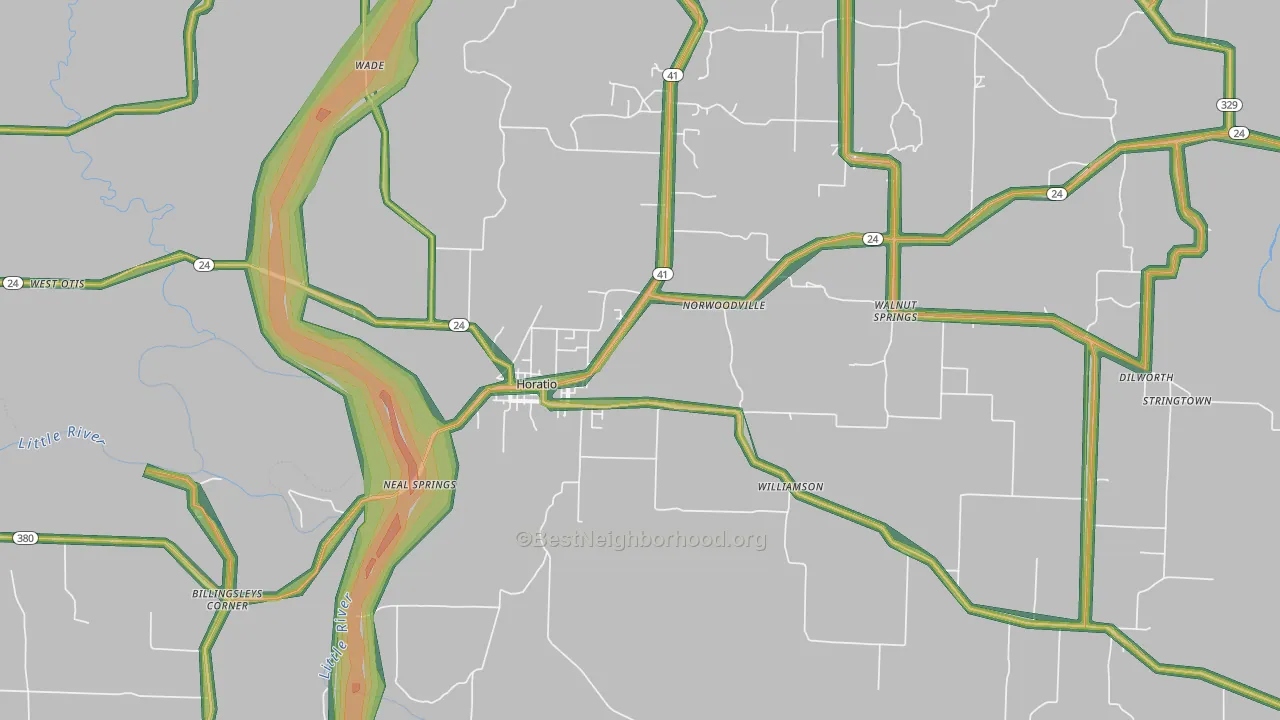 Horatio, AR Map of Noise Levels in Horatio