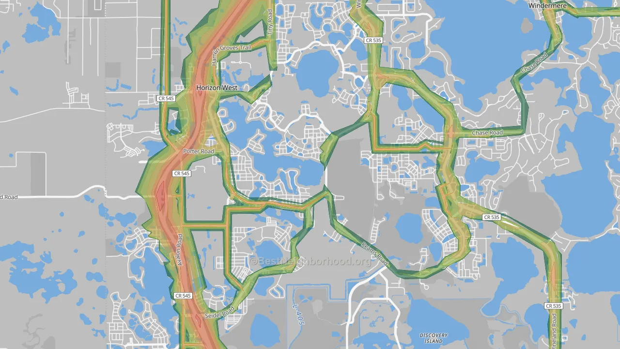 Horizon West, FL Map of Noise Levels in Horizon West
