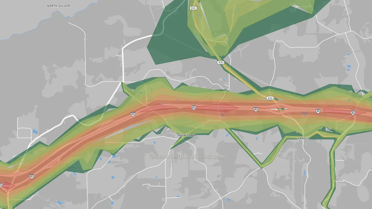 Hormtown, PA Map of Noise Levels in Hormtown