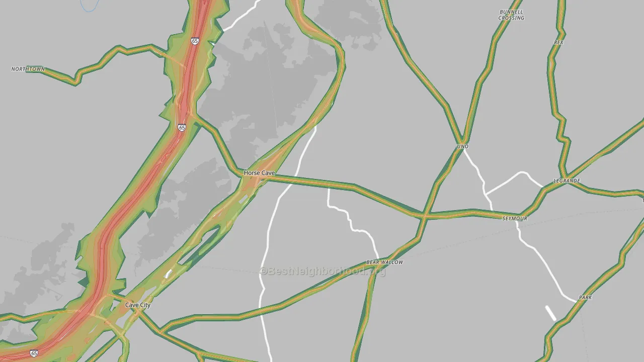 Horse Cave, KY Map of Noise Levels in Horse Cave