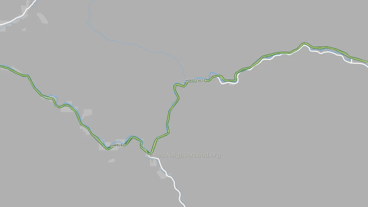 Horse Creek, CA Map of Noise Levels in Horse Creek