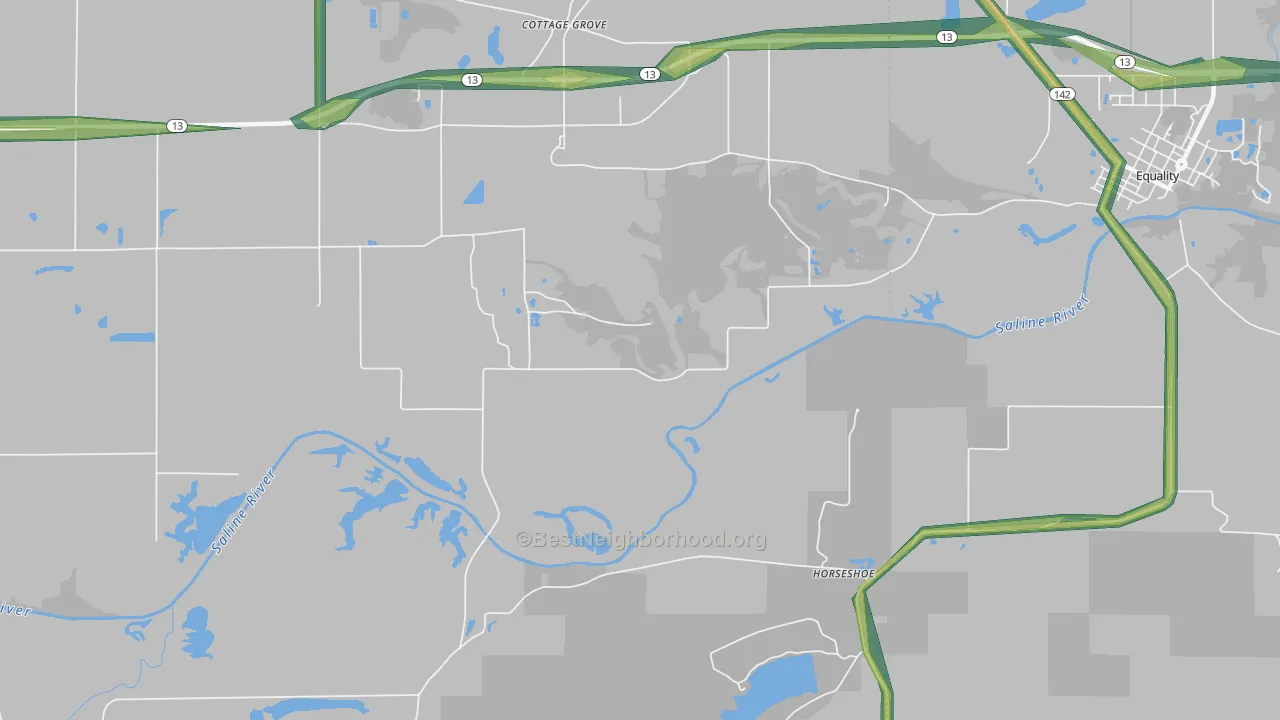 Horseshoe, IL Map of Noise Levels in Horseshoe