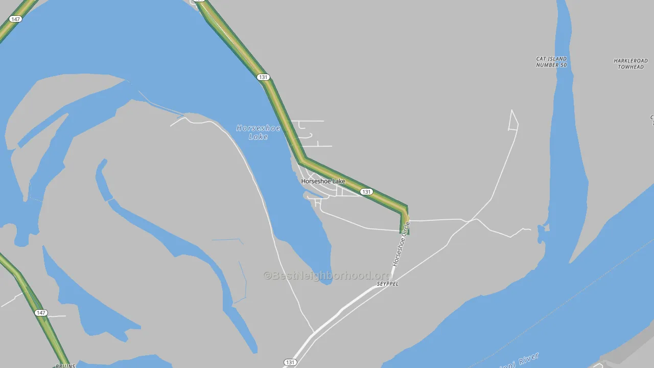 Horseshoe Lake, AR Map of Noise Levels in Horseshoe Lake