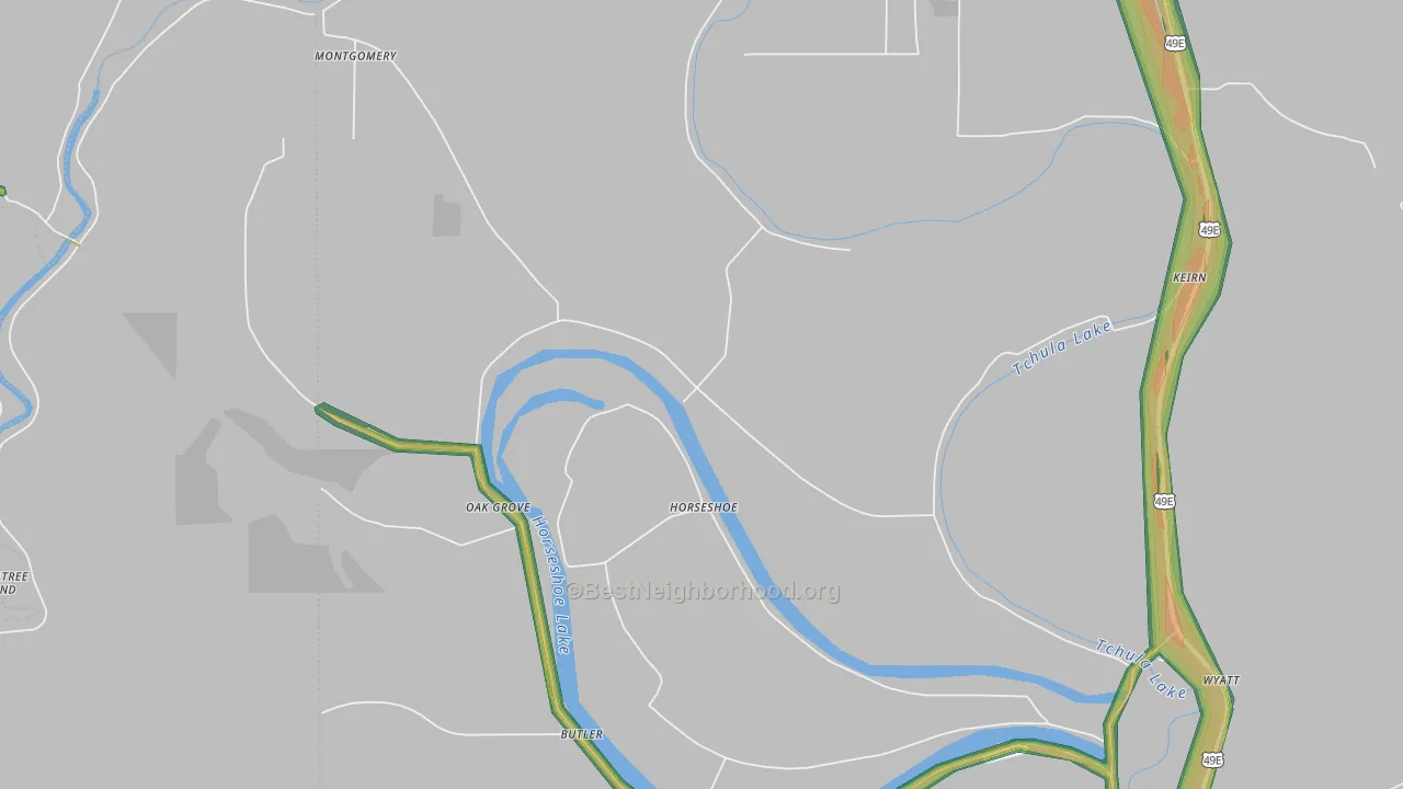 Horseshoe, MS Map of Noise Levels in Horseshoe