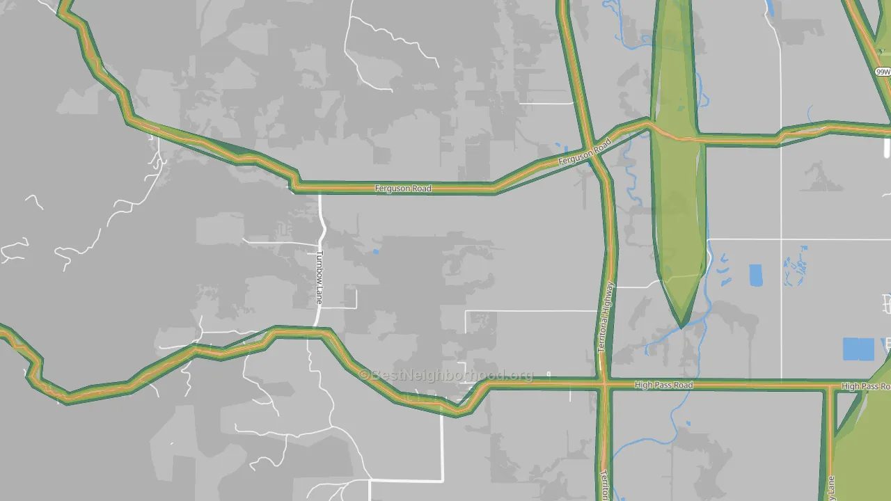 Horton, OR Map of Noise Levels in Horton