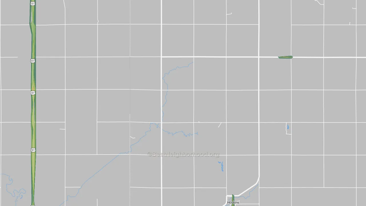 Hoskins, NE Map of Noise Levels in Hoskins