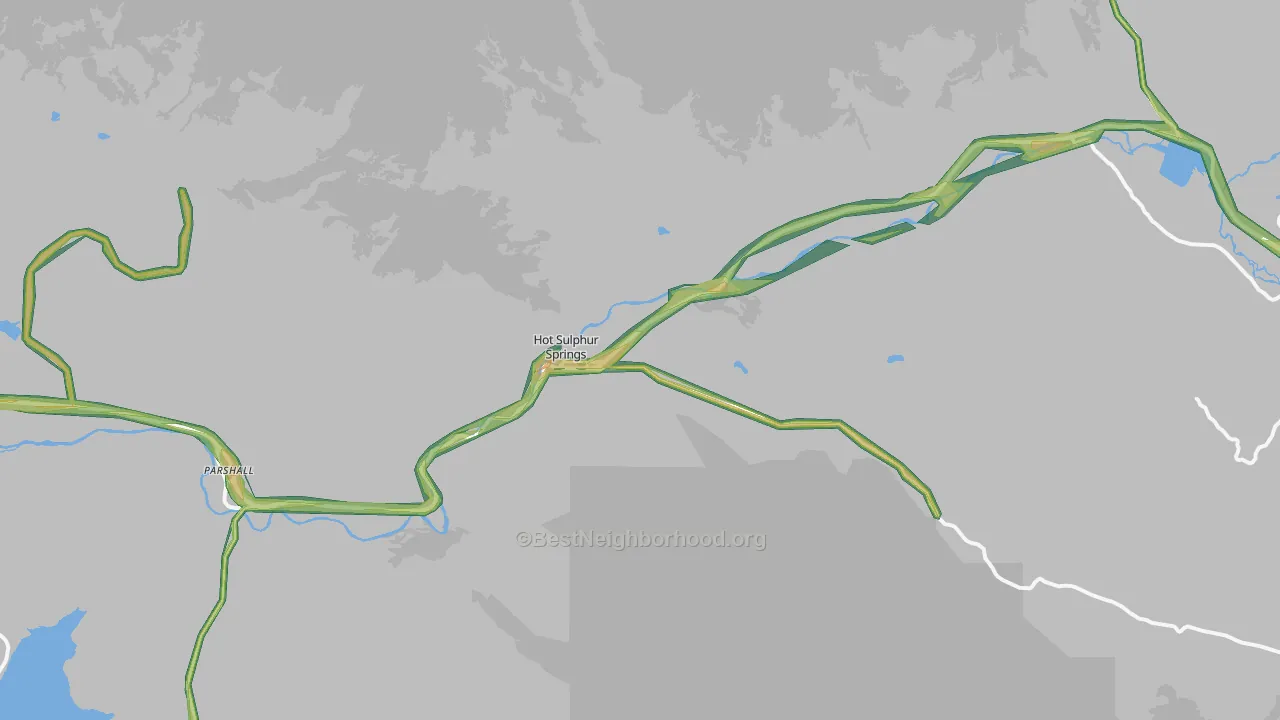 Hot Sulphur Springs, CO Map of Noise Levels in Hot Sulphur Springs