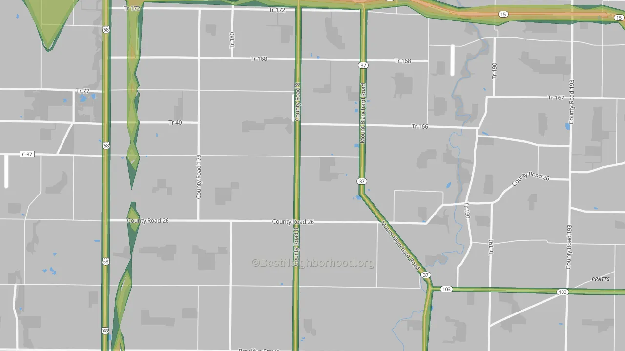 Houcktown, OH Map of Noise Levels in Houcktown