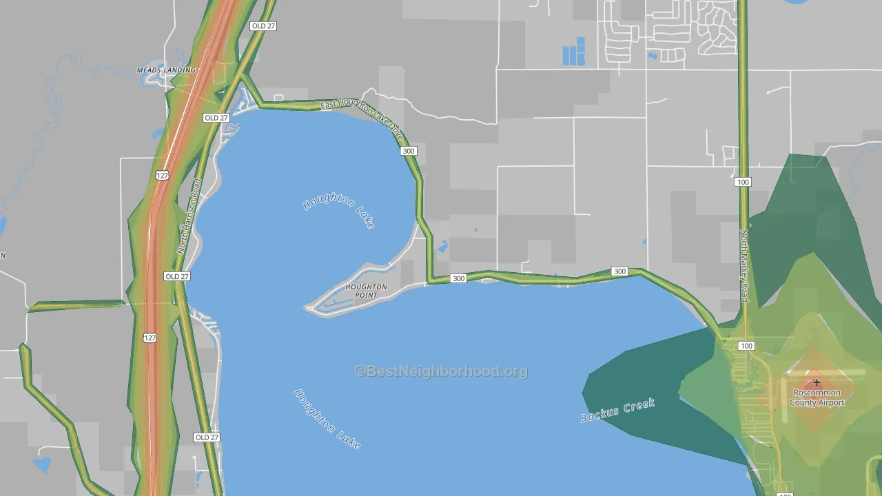 Houghton Point, MI Map of Noise Levels in Houghton Point