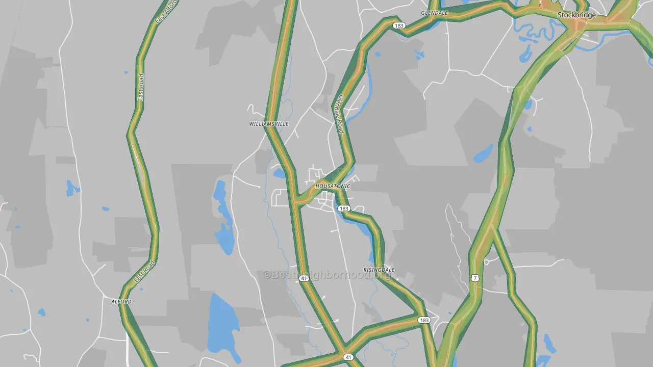 Housatonic, MA Map of Noise Levels in Housatonic