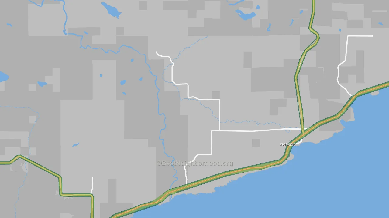 Hovland, MN Map of Noise Levels in Hovland