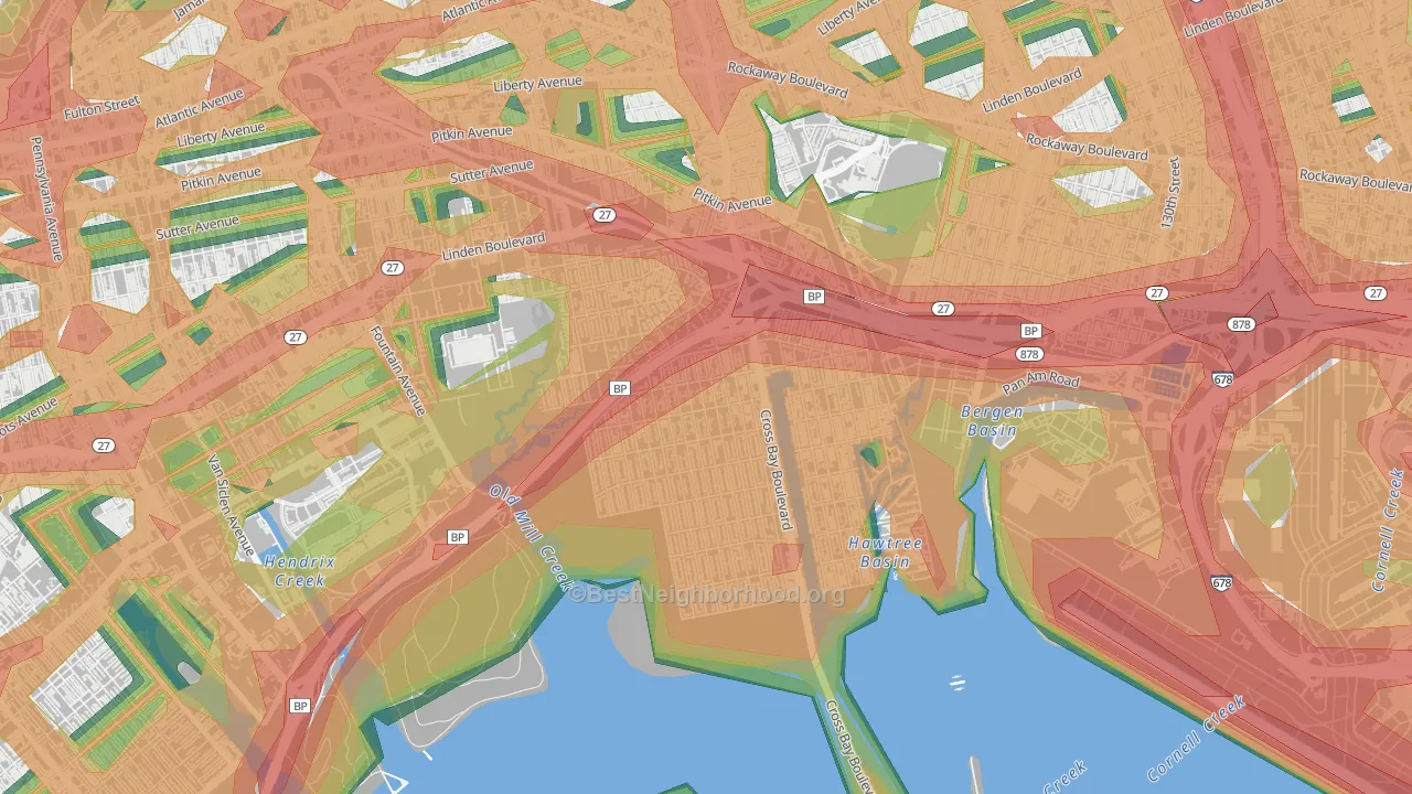 Howard Beach, Queens, NY Map of Noise Levels in Howard Beach