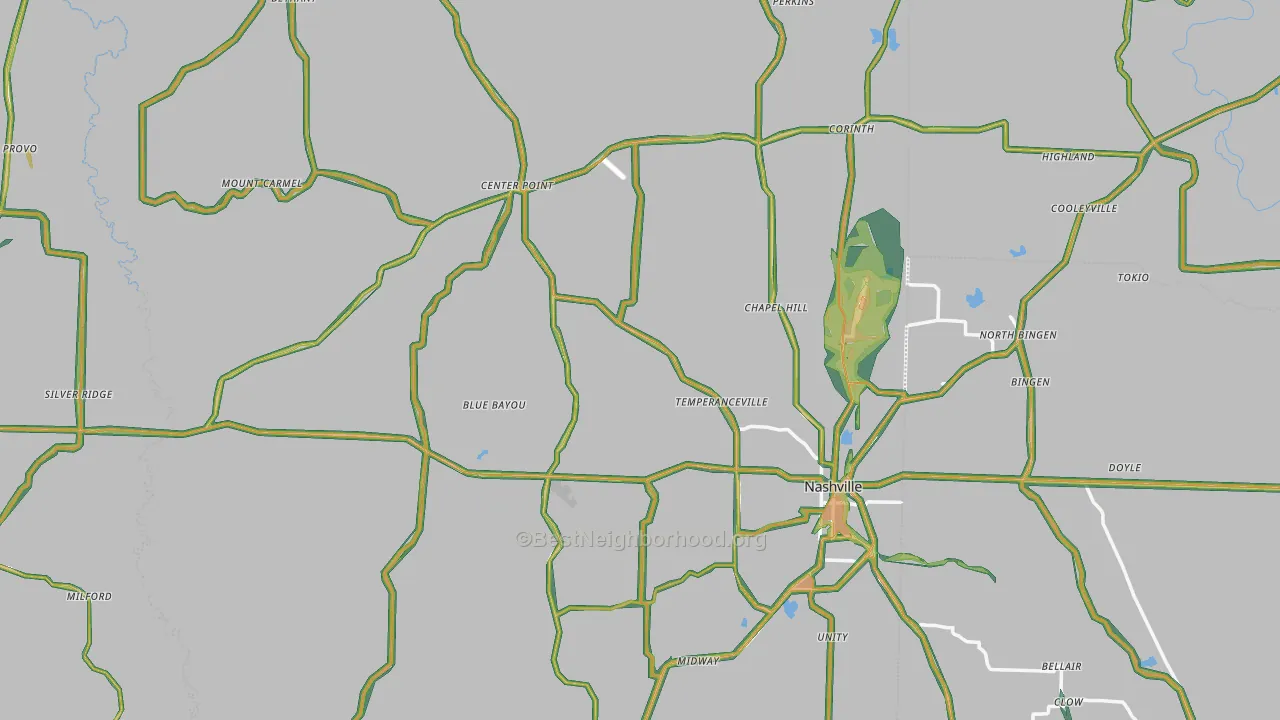 Howard County, AR Map of Noise Levels in Howard County