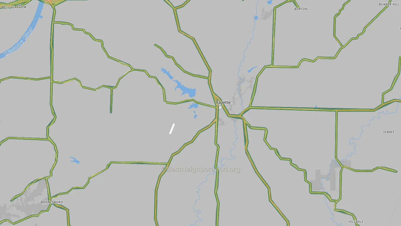 Howard County, MO Map of Noise Levels in Howard County