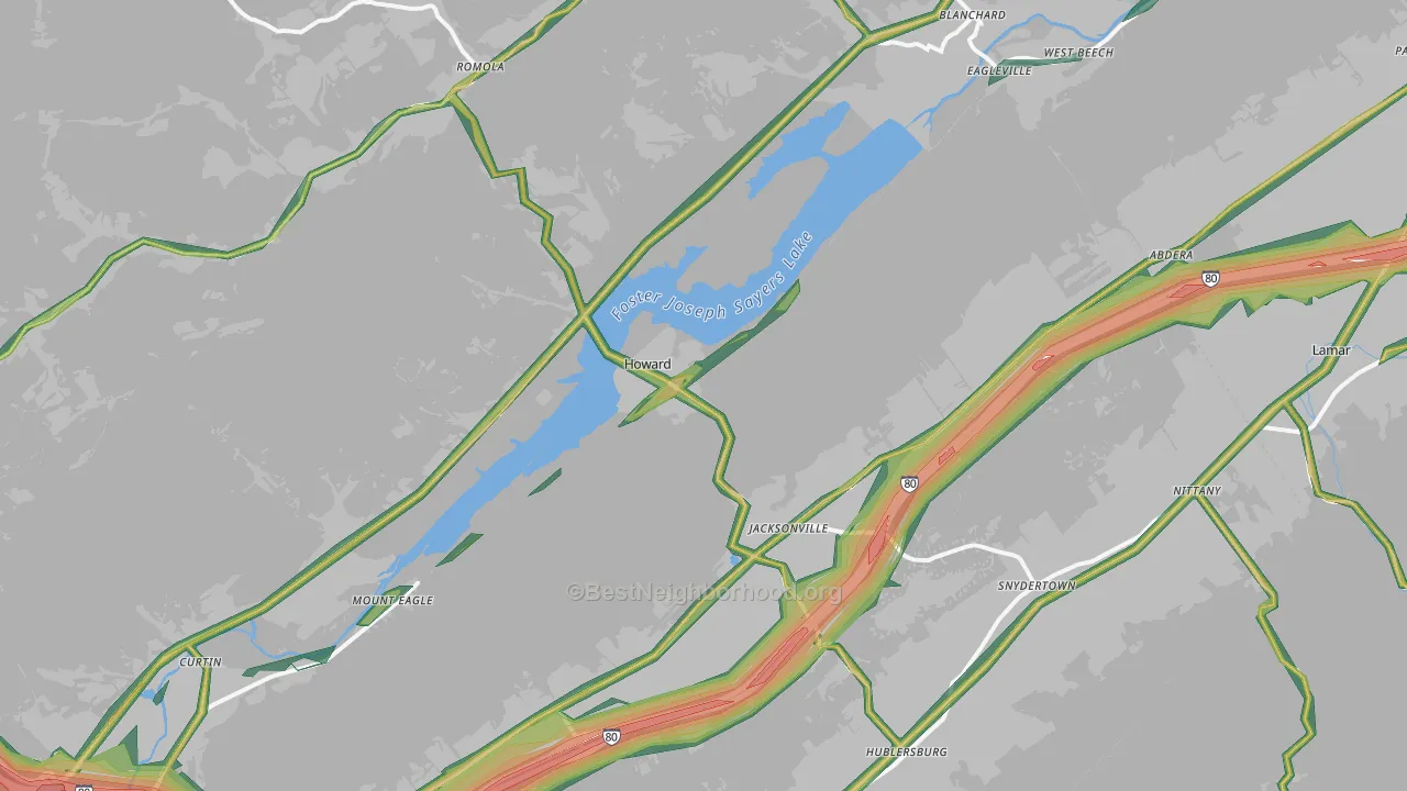 Howard, PA Map of Noise Levels in Howard