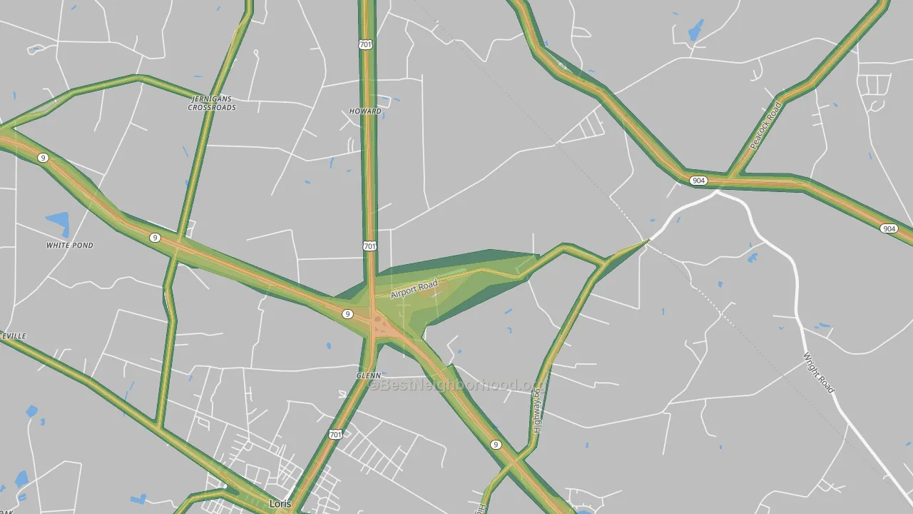 Howard, SC Map of Noise Levels in Howard