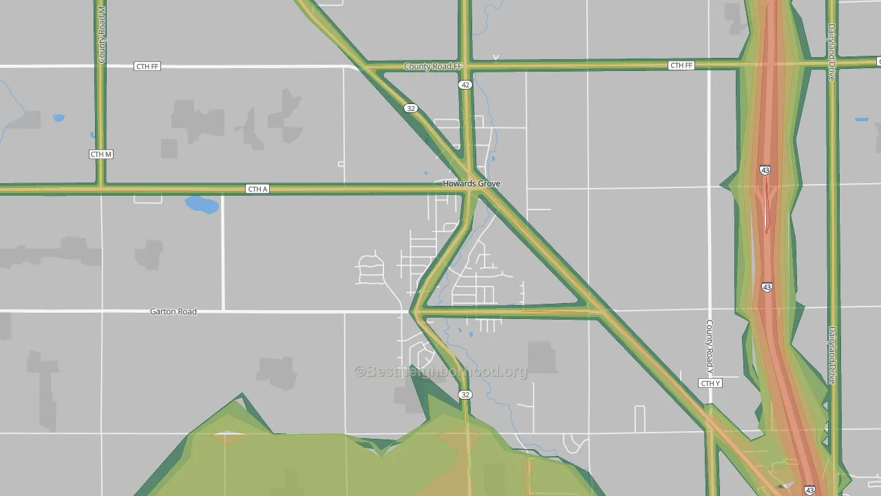 Howards Grove, WI Map of Noise Levels in Howards Grove