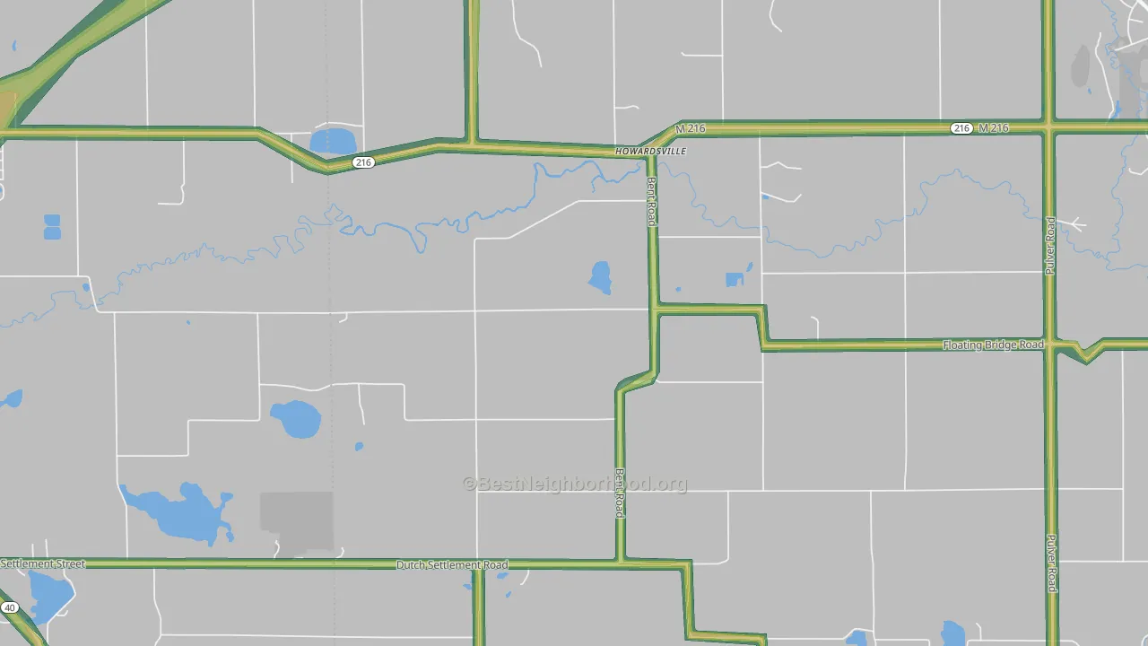 Howardsville, MI Map of Noise Levels in Howardsville