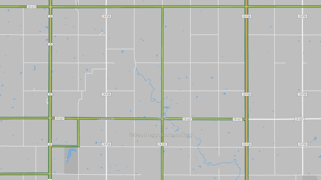 Howe, IA Map of Noise Levels in Howe