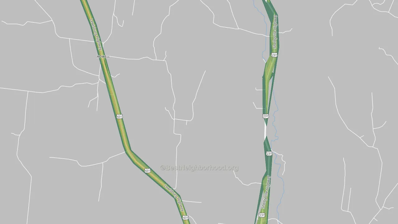 Howell, TN Map of Noise Levels in Howell
