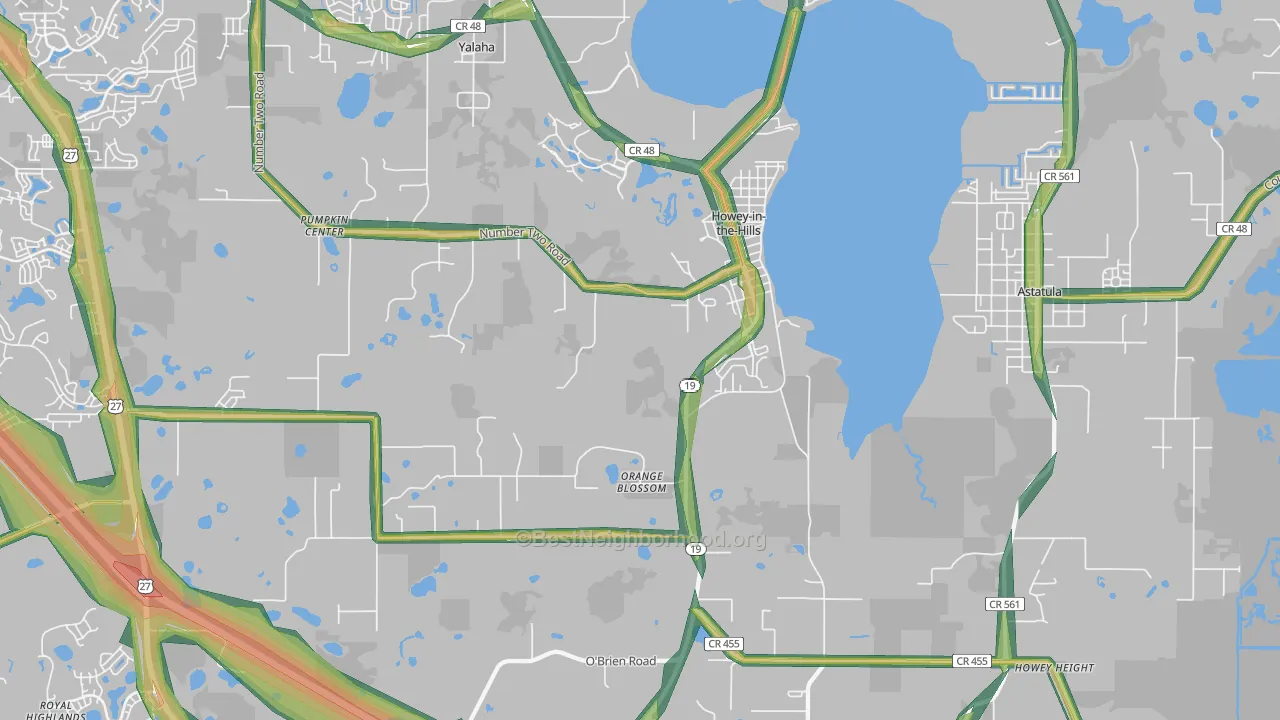 Howey-in-the-Hills, FL Map of Noise Levels in Howey-in-the-Hills