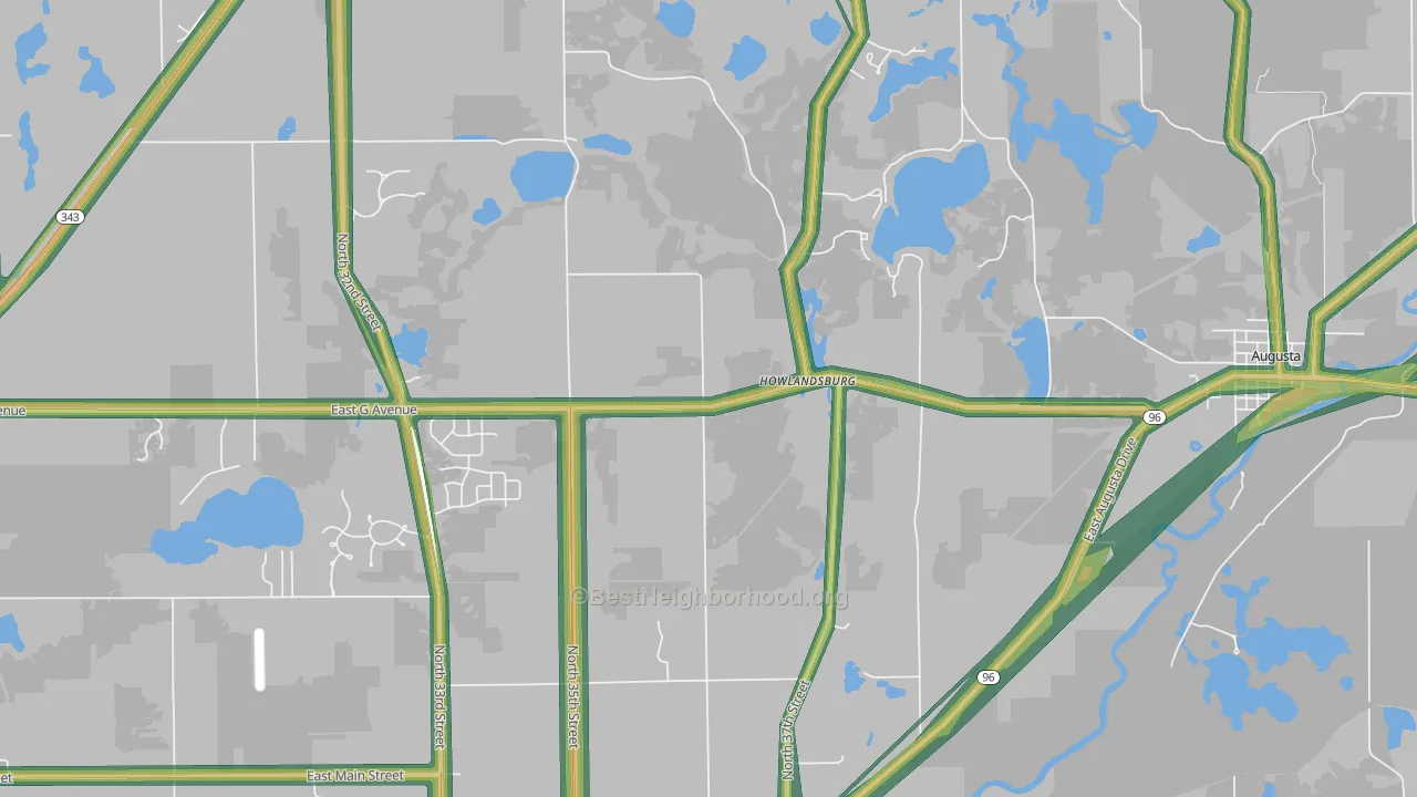 Howlandsburg, MI Map of Noise Levels in Howlandsburg