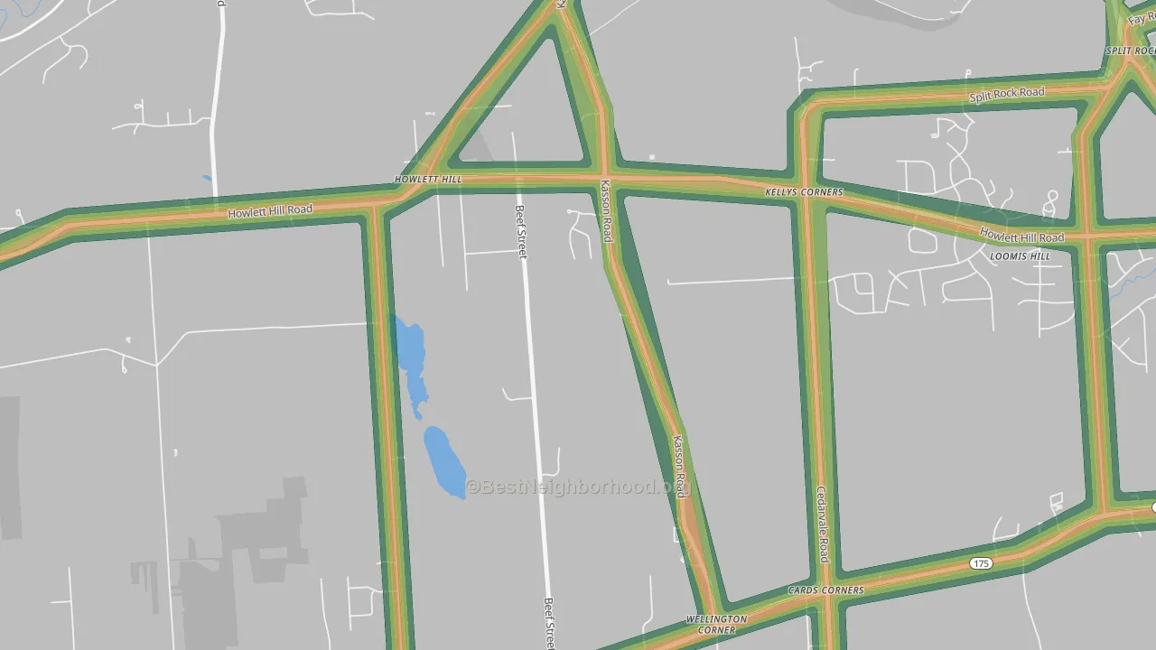 Howlett Hill, NY Map of Noise Levels in Howlett Hill