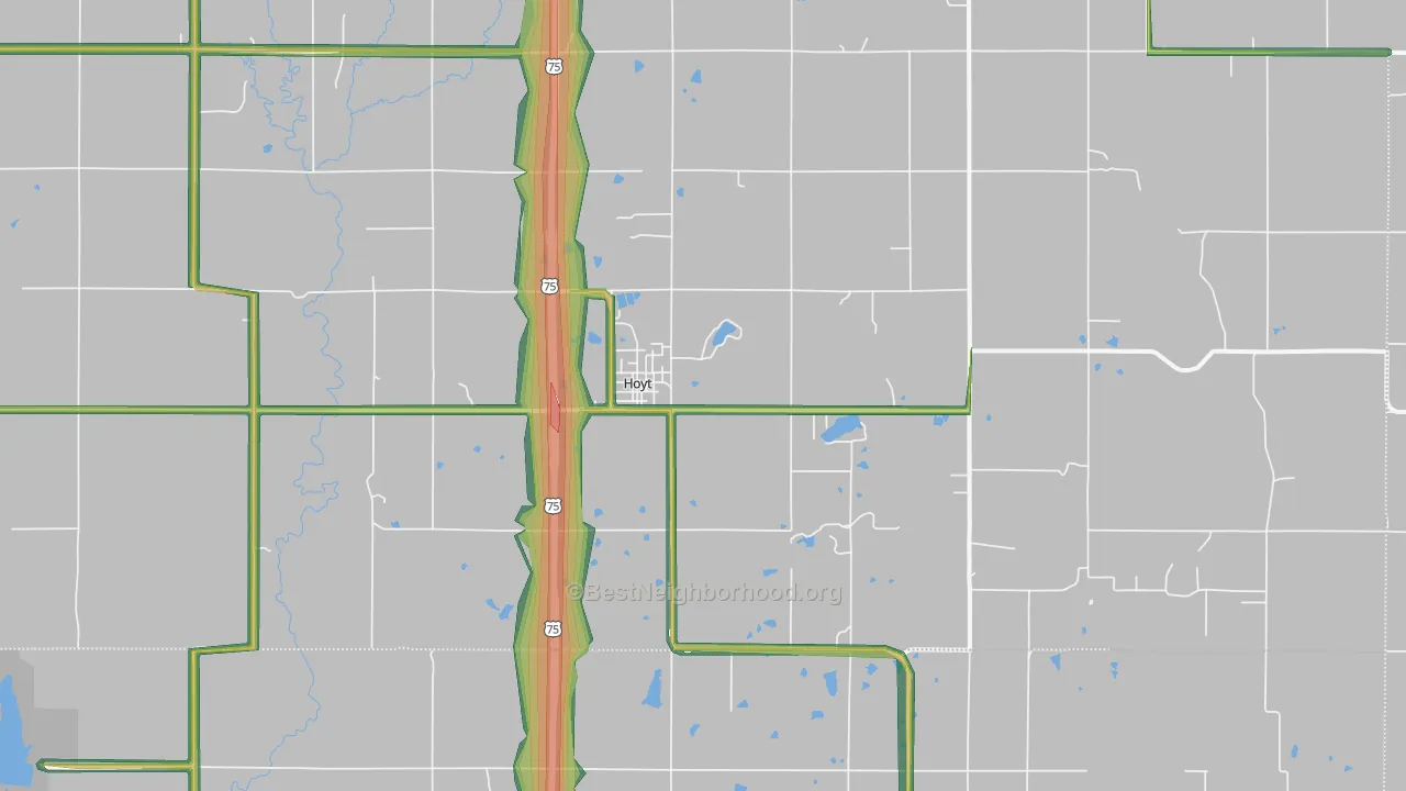 Hoyt, KS Map of Noise Levels in Hoyt