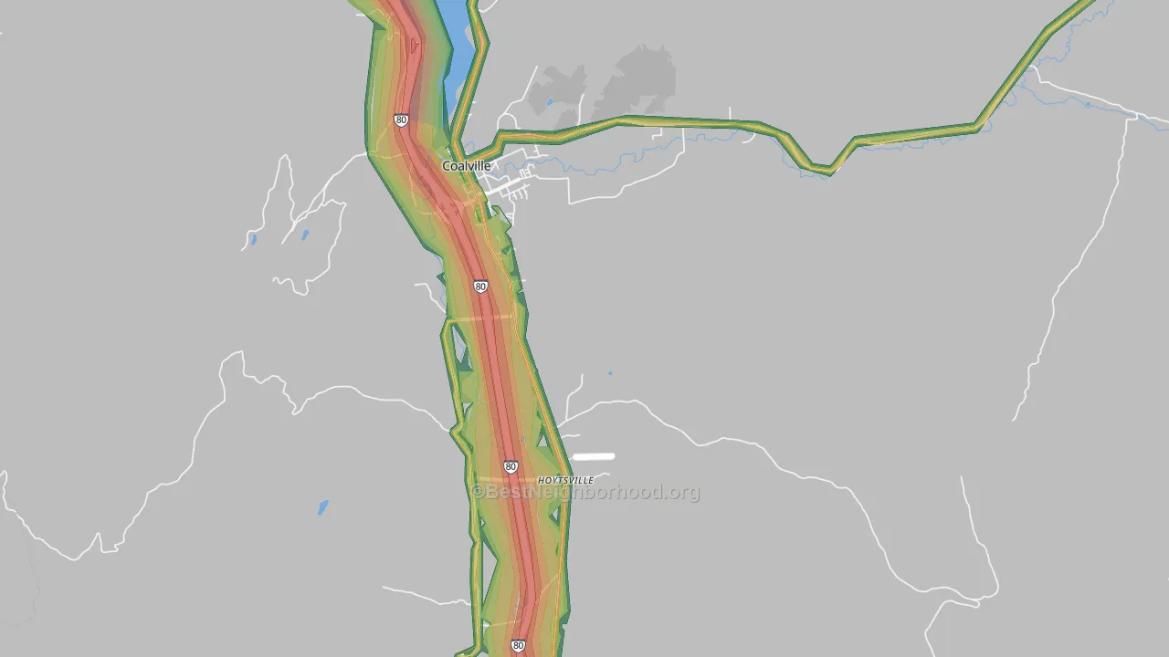 Hoytsville, UT Map of Noise Levels in Hoytsville