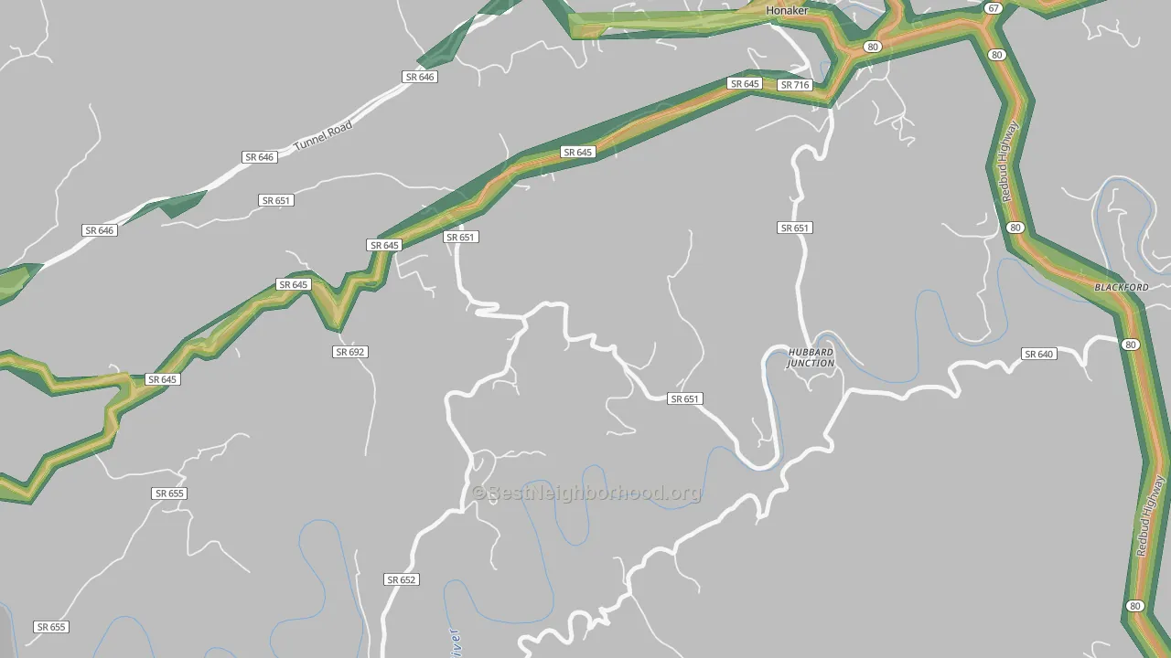 Hubbard Junction, VA Map of Noise Levels in Hubbard Junction