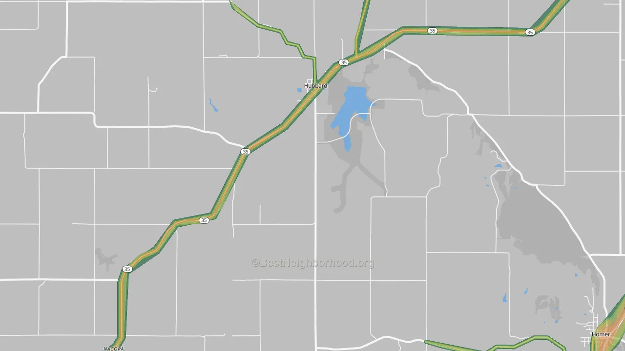 Hubbard, NE Map of Noise Levels in Hubbard