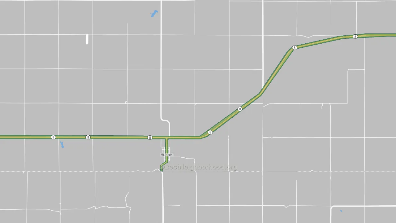 Hubbell, NE Map of Noise Levels in Hubbell